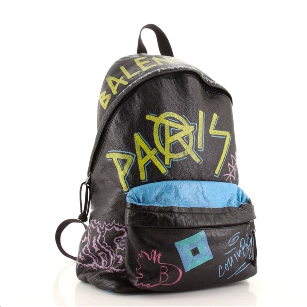 NWT Balenciaga Explorer Graffiti Backpack Leather Large $2295